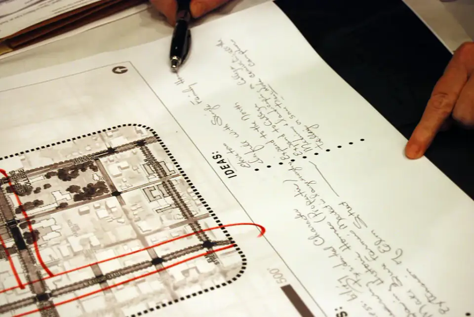 Technical drawing under review before a commitment
